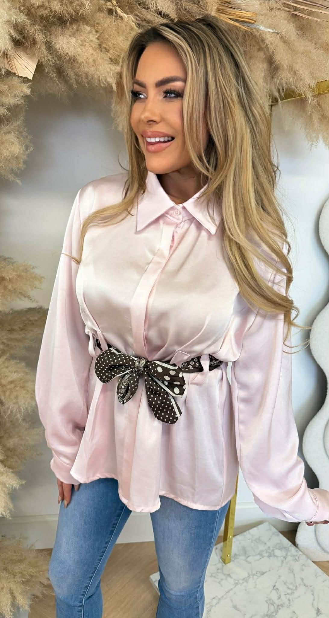SATIN LUS BLOUSE PINK