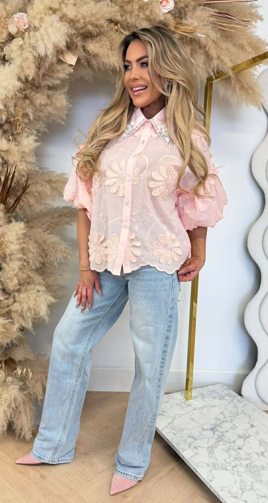 FASHIONISTA FLOWER BLOUSE PINK