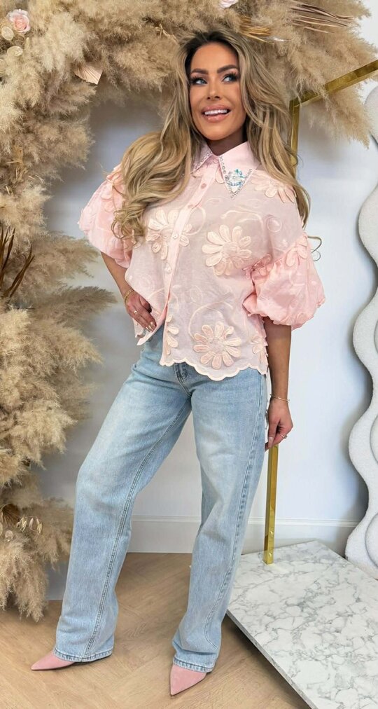 FASHIONISTA FLOWER BLOUSE PINK