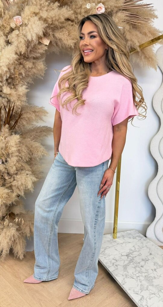 JASMIJN ROUND SOFT SHIRT PINK
