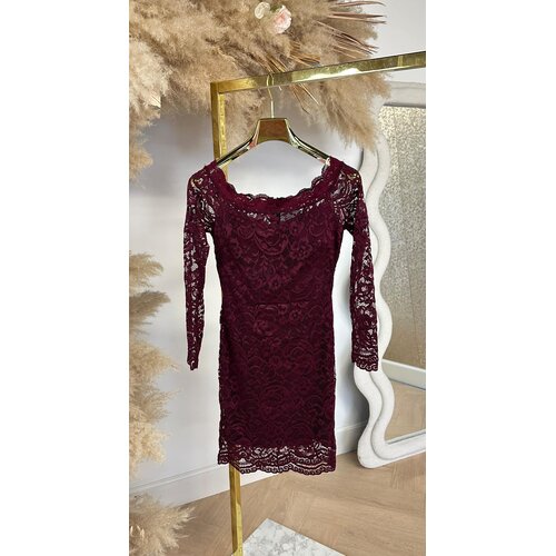 CUP LACE DRESS BORDEAUX