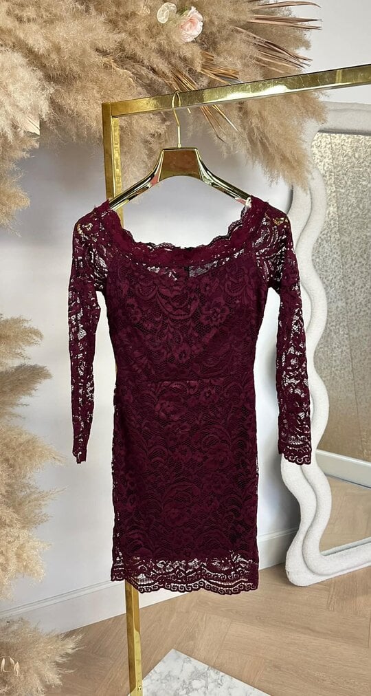 CUP LACE DRESS BORDEAUX