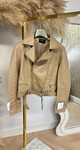 LEATHER LOOK BUTTON JACKET 986 TAUPE