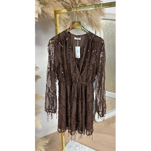 PARTY PAILLETTEN DRESS 1195 CHOCO