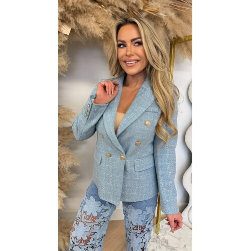 ROSALIE TWEED BLAZER ICEBLUE