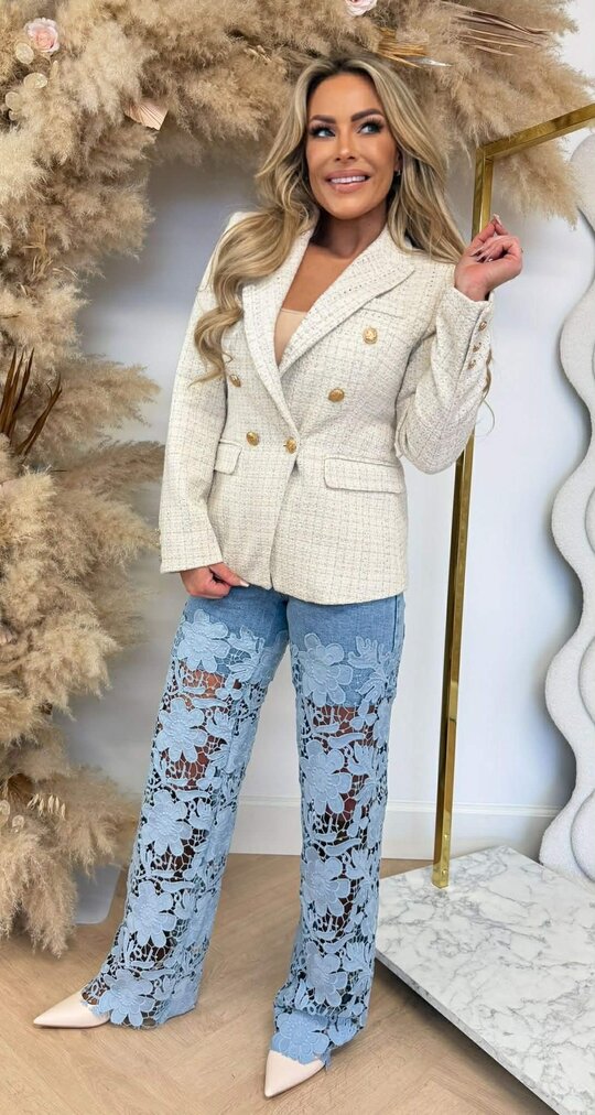 ROSALIE TWEED BLAZER BEIGE