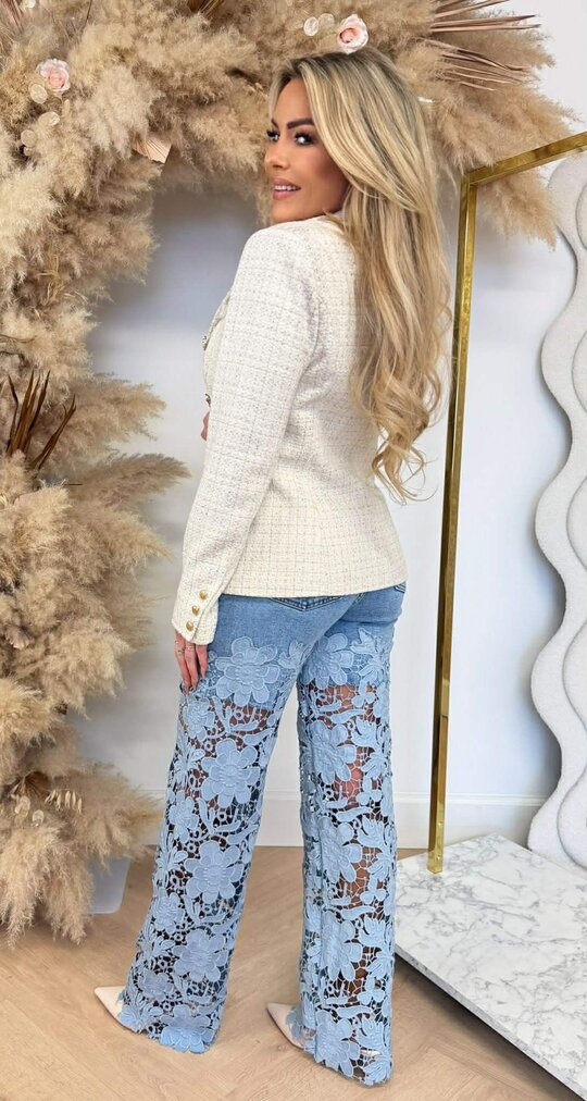 ROSALIE TWEED BLAZER BEIGE