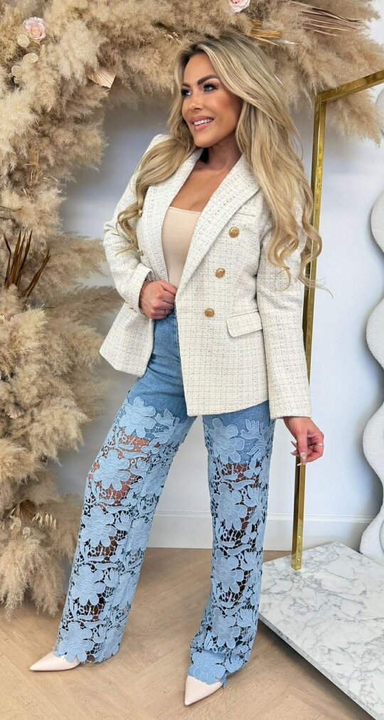 ROSALIE TWEED BLAZER BEIGE