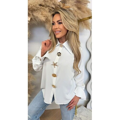 BIG BUTTON TREND BLOUSE OFFWHITE