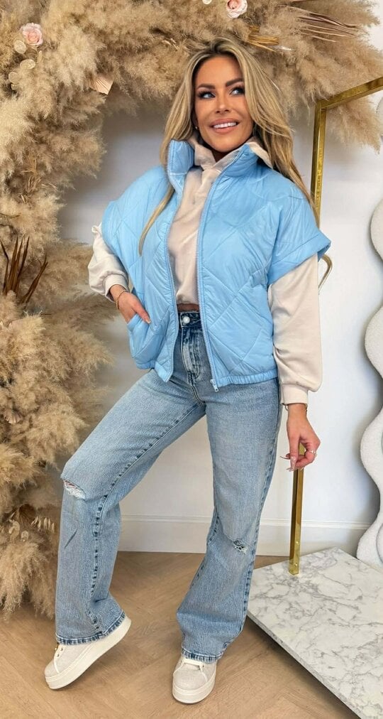 FASHION PUFFER BODYWARMER BLUE FASHION PUFFER BODYWARMER BLUE