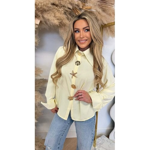 BIG BUTTON TREND BLOUSE YELLOW