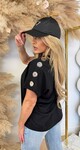 ITALY BUTTON TOP BLACK
