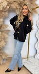 BIG BUTTON TREND BLOUSE BLACK