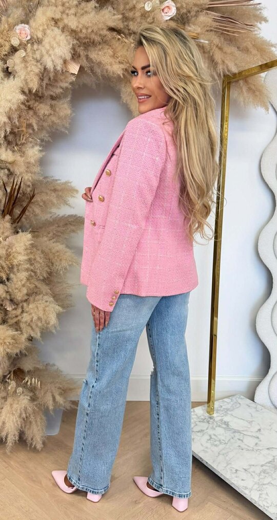 ROSALIE TWEED BLAZER PINK