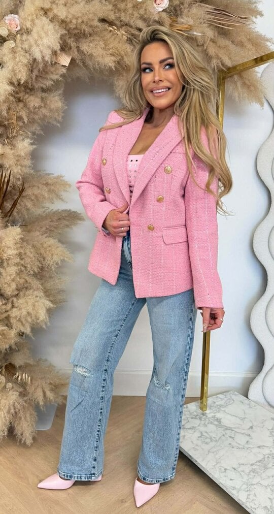 ROSALIE TWEED BLAZER PINK