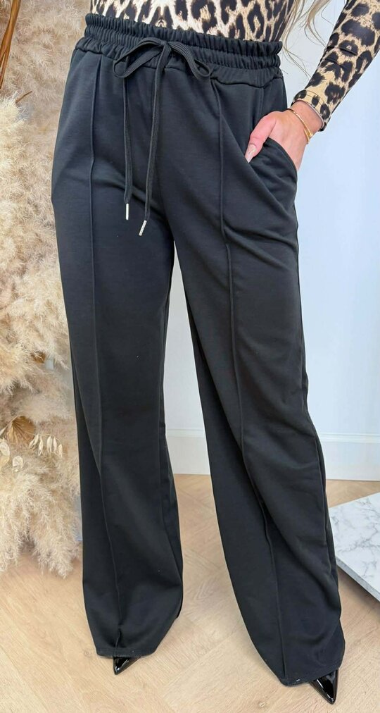 MICHELLE SOFT STRAIGHT LEG PANTS BLACK