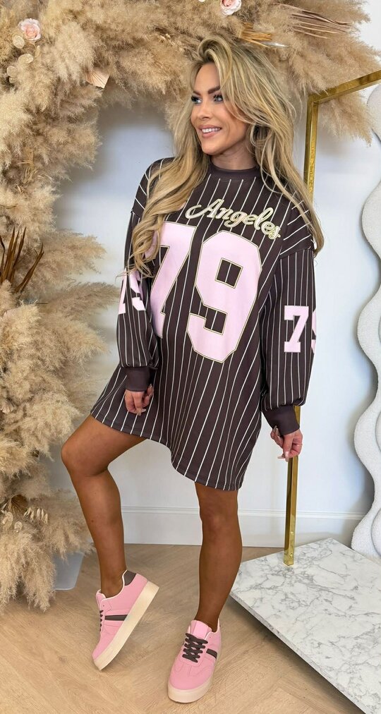 BASEBALL LA 79 LONG TEE CHOCO