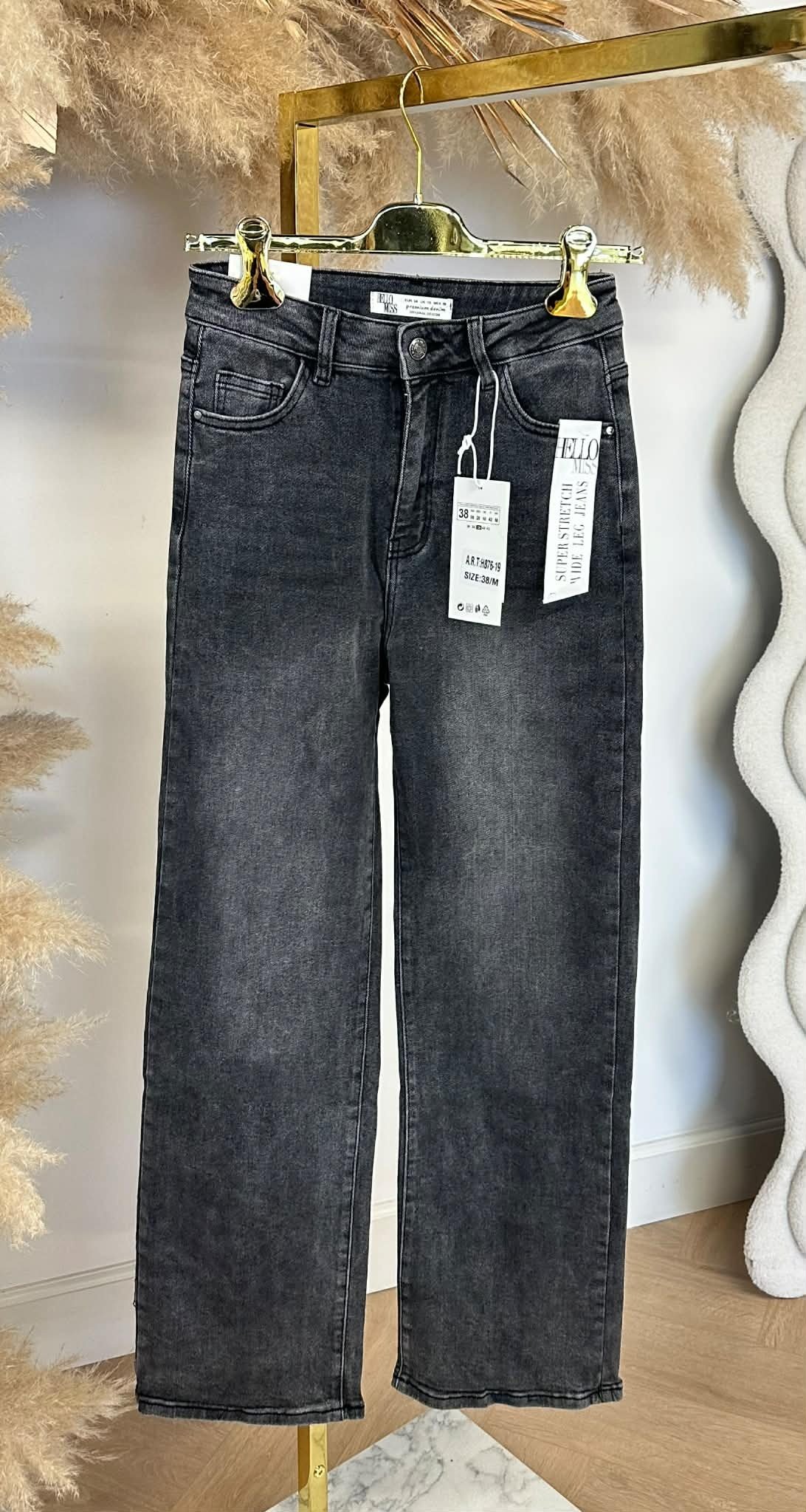 SUPER STRETCH WIDE LEG JEANS 876-19 GREY