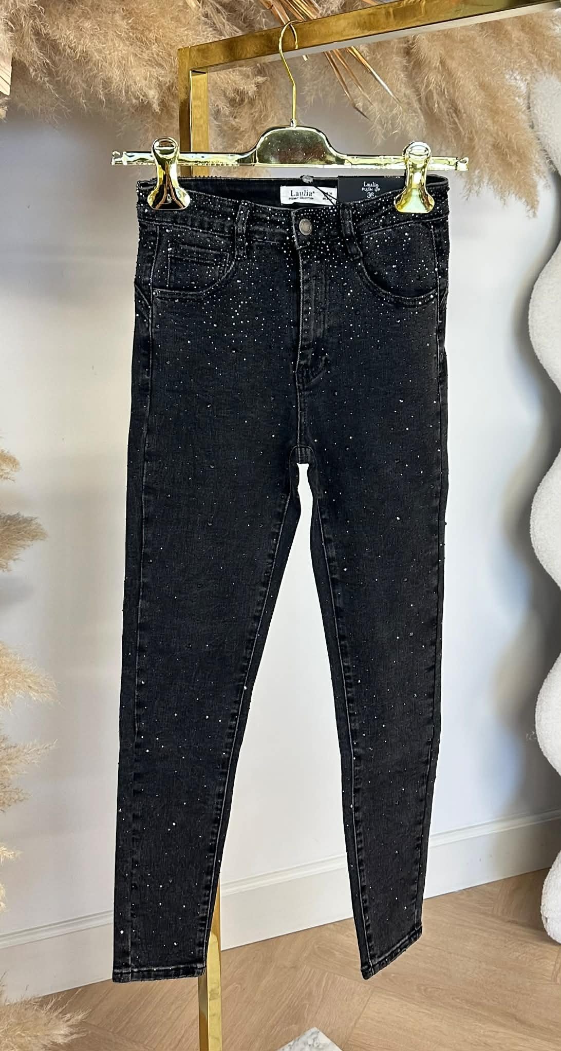 PUSH UP GLITTER SKINNY JEANS 5001-5 DARKGREY