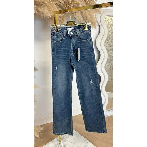 DAMAGDE WIDE LEG JEANS 6320-9 DENIMBLUE