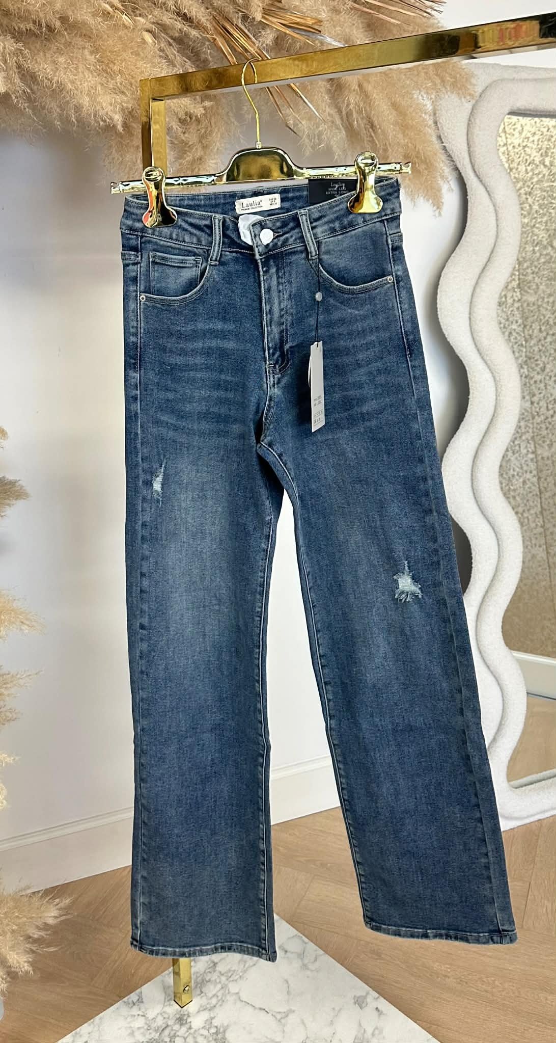 DAMAGDE WIDE LEG JEANS 6320-9 DENIMBLUE