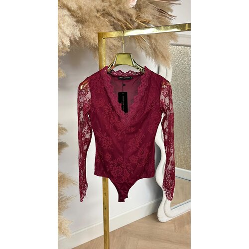 STRETCHY LACE BODY V548 BORDEAUX