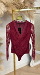 STRETCHY LACE BODY V548 BORDEAUX