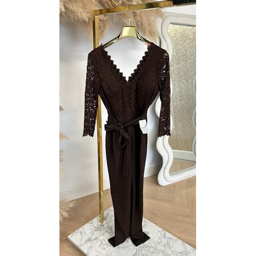 BELLA LACE CUP JUMPSUIT BROWN