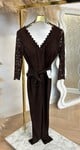 BELLA LACE CUP JUMPSUIT BROWN