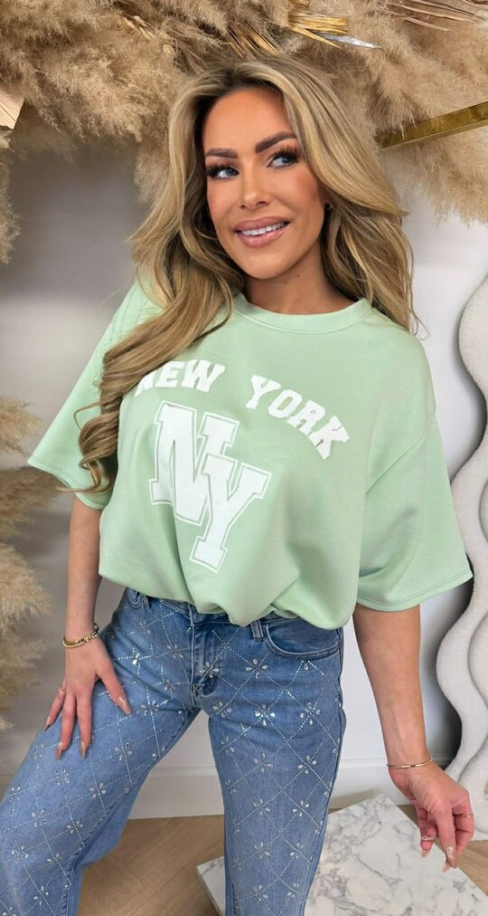 NEW YORK CROPPED SHIRT MINT