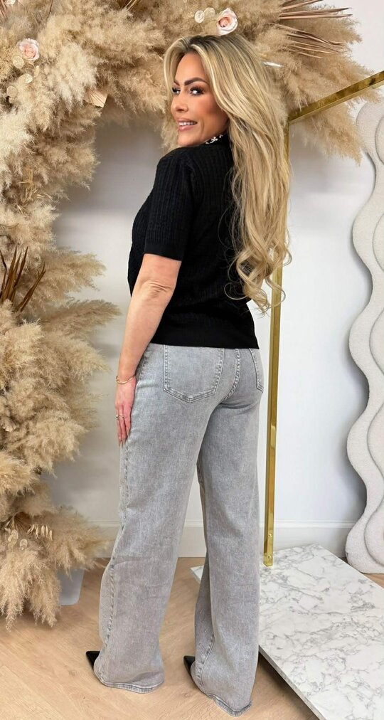 RIB KRAAG DETAIL VESTJE 5234 BLACK