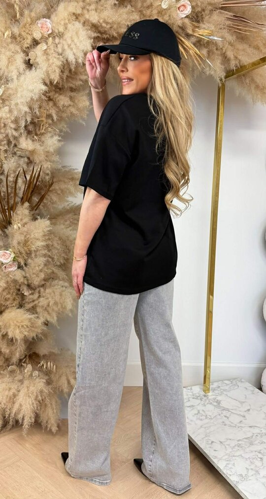 V OVERSIZED FIT TEE 20330 BLACK