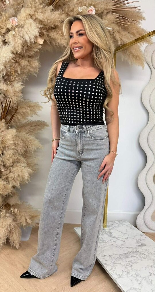 STUDDED TOP 8833 BLACK