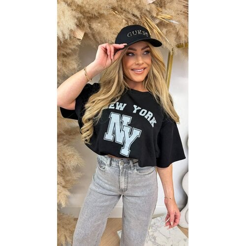 NEW YORK CROPPED SHIRT BLACK NEW YORK CROPPED SHIRT BLACK