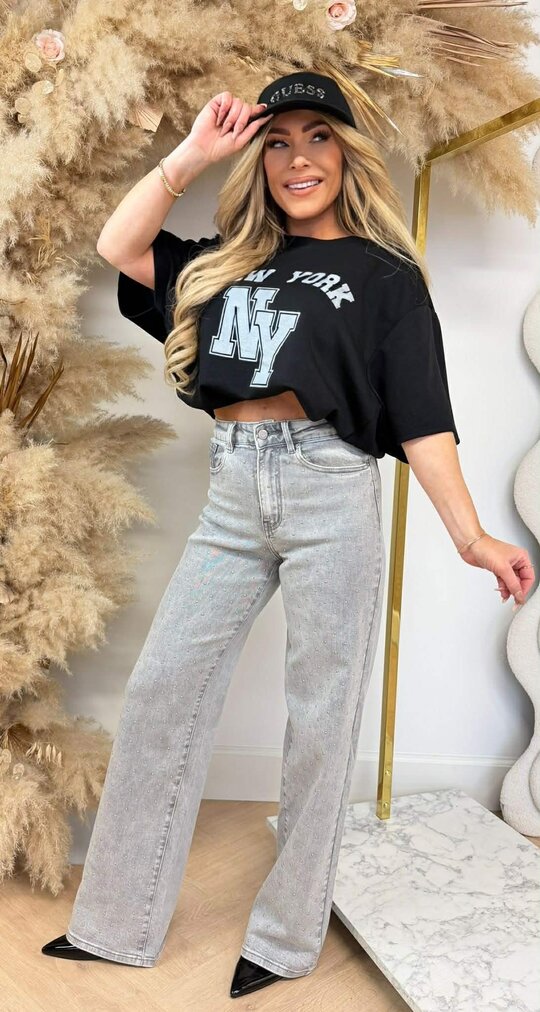 NEW YORK CROPPED SHIRT BLACK