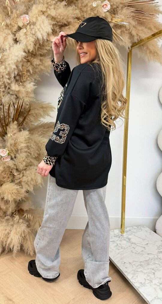 DAISY LOS ANGELES LEO TEKST SHIRT BLACK