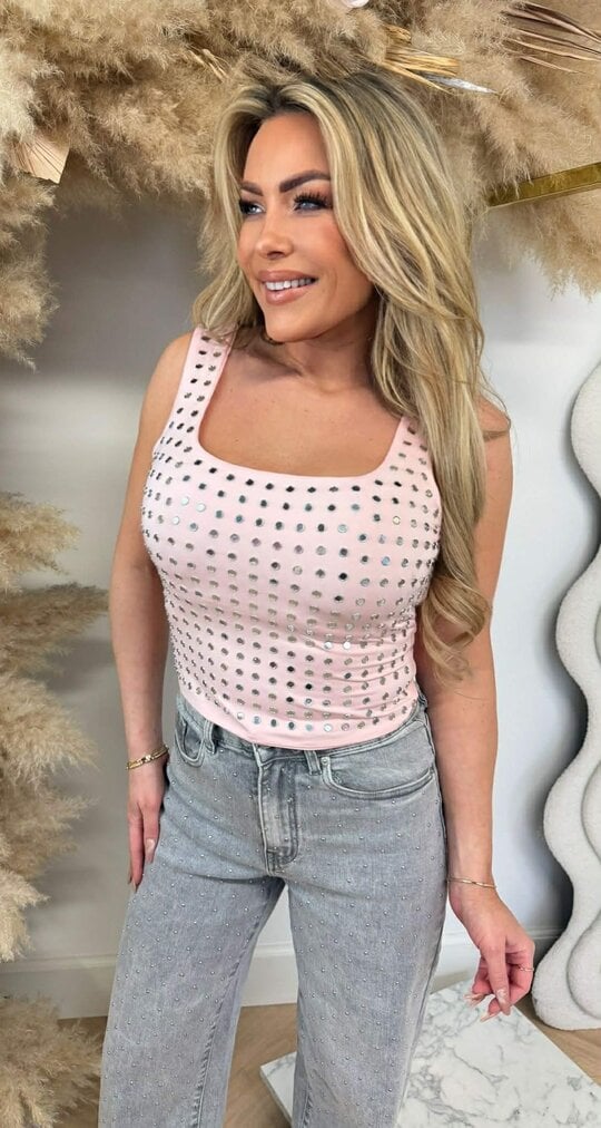 STUDDED TOP 8833 PINK