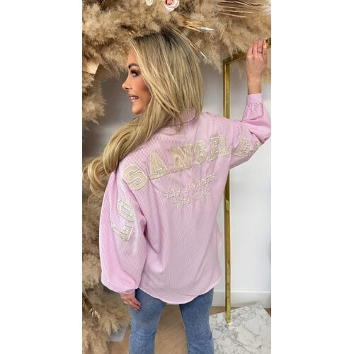 LA STRIPE BLOUSE 7472 PINK