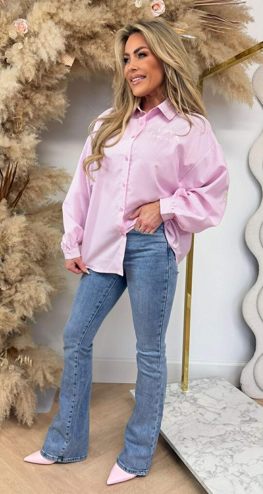 LA STRIPE BLOUSE 7472 PINK