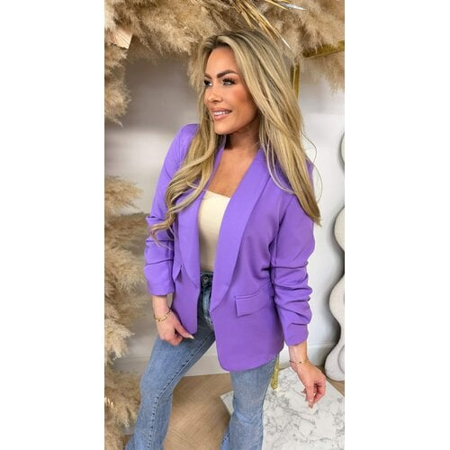 MUSTHAVE CROPPED MOUW BLAZER PURPLE