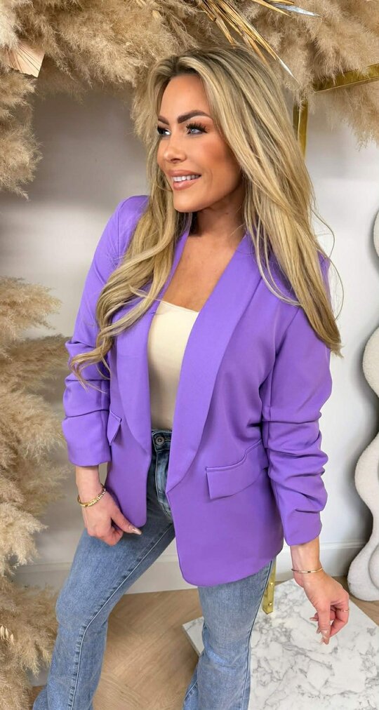 MUSTHAVE CROPPED MOUW BLAZER PURPLE