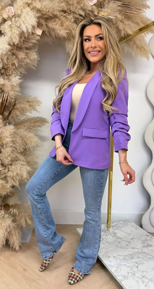 MUSTHAVE CROPPED MOUW BLAZER PURPLE