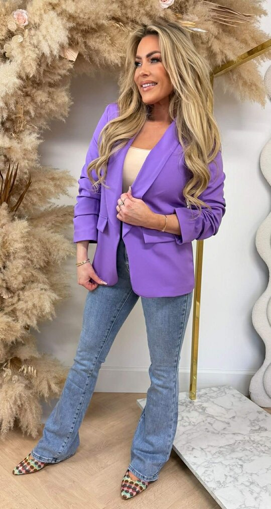 MUSTHAVE CROPPED MOUW BLAZER PURPLE