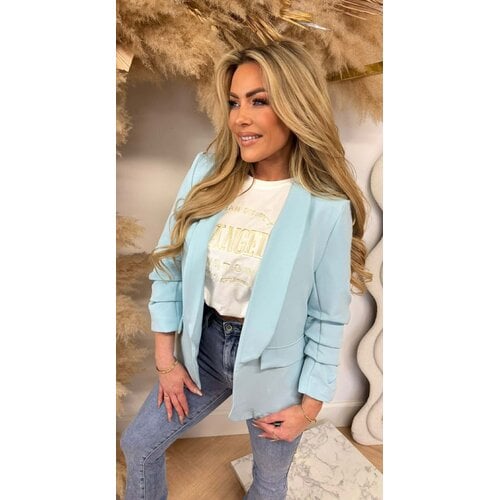 MUSTHAVE CROPPED MOUW BLAZER LIGHT AQUA
