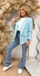 MUSTHAVE CROPPED MOUW BLAZER LIGHT AQUA