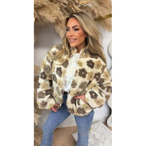 TEDDY FLOWER JACKET BEIGE TEDDY FLOWER JACKET BEIGE