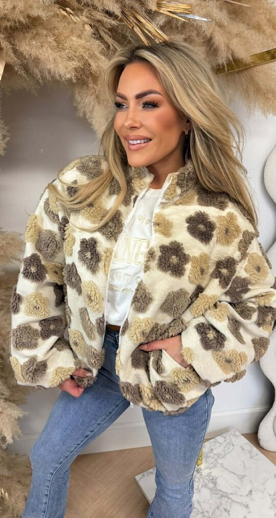 TEDDY FLOWER JACKET BEIGE