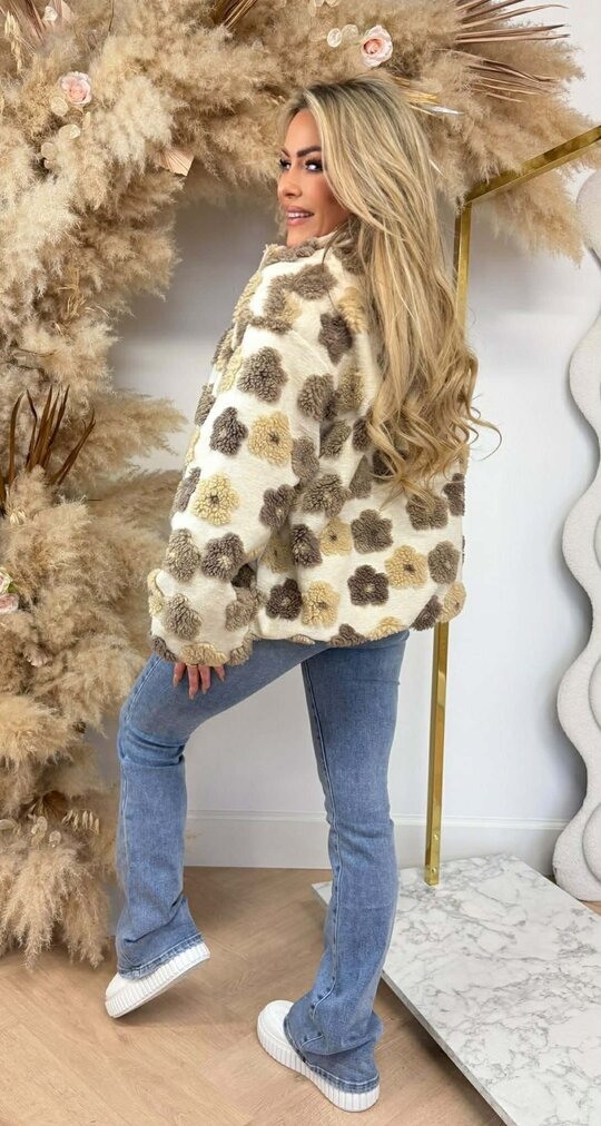 TEDDY FLOWER JACKET BEIGE