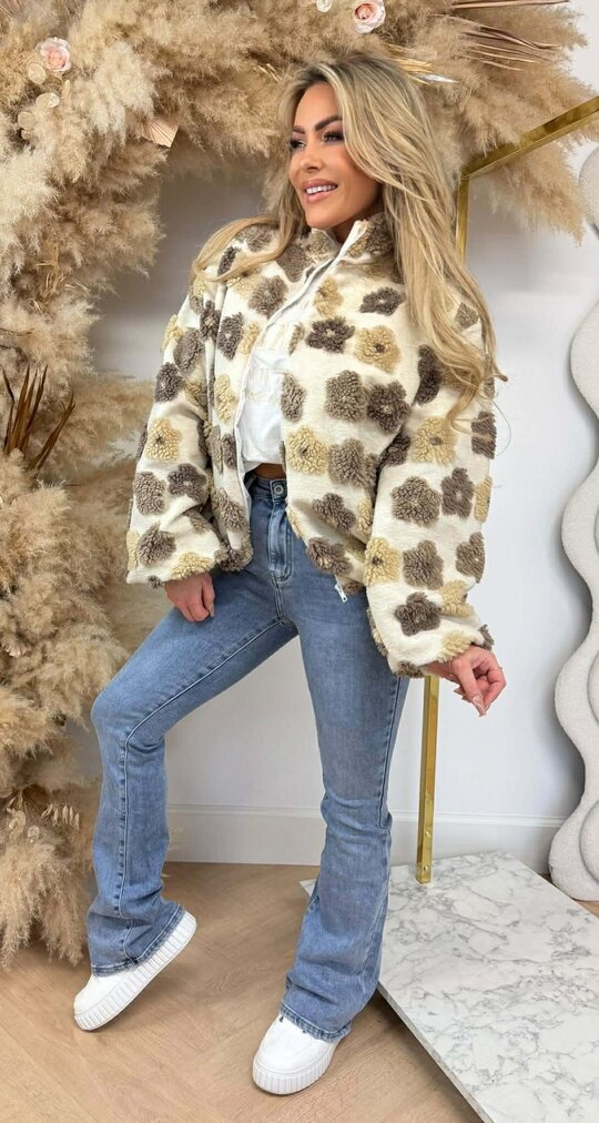 TEDDY FLOWER JACKET BEIGE
