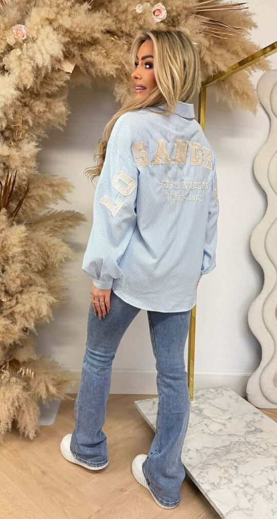 LA STRIPE BLOUSE 7472 BLUE